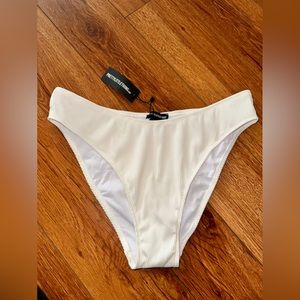 Cream rib bikini bottom